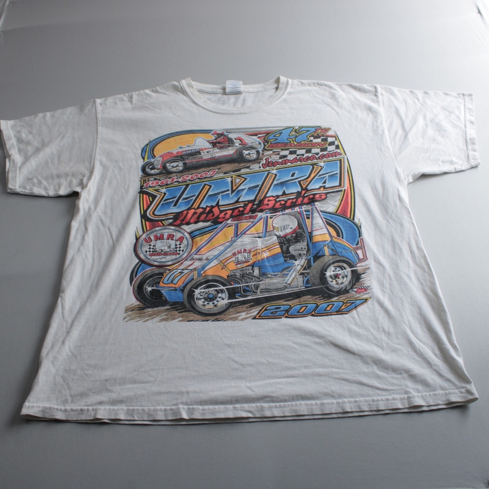 UMRA Midget Series 2007 Racing T-Shirt White XL 47th Season Double Graphic Tee